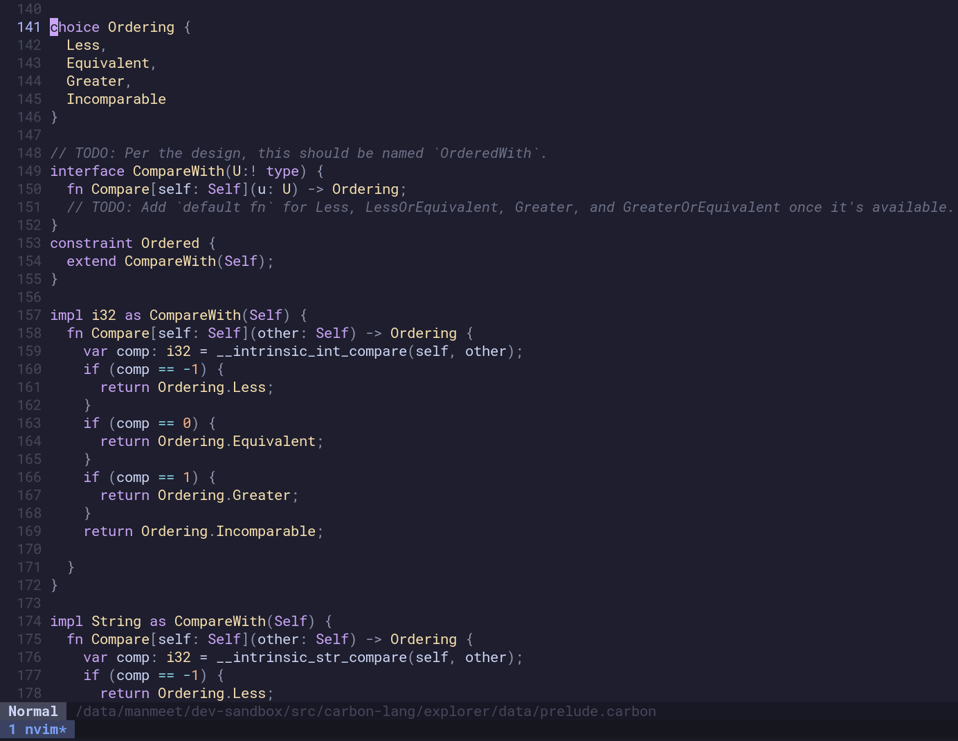 Carbon code syntax highlighting in Vim